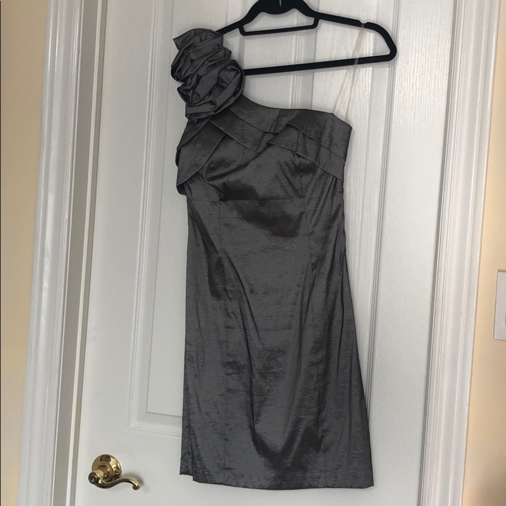 Mystic Silver One Shoulder Dress